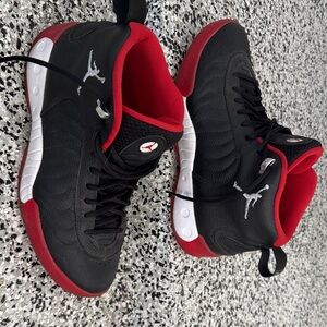Jordan Black and Red High-Top Sneakers